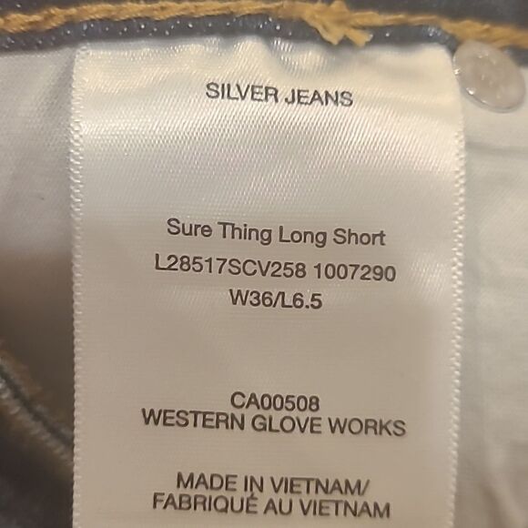 Silver‎ jeans Co mens sure thing jean short size W36/L6.5 - Picture 6 of 8
